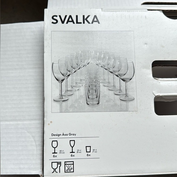 Ikea Svalka Clear Wine Glass Set 4 white 4 red - Picture 8 of 9